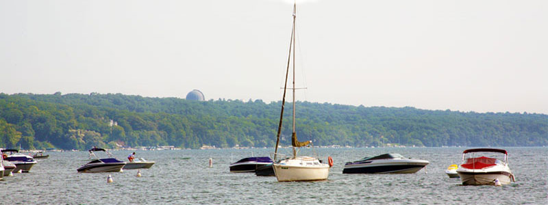 Boats Moored on Lake Geneva, Wisconsin